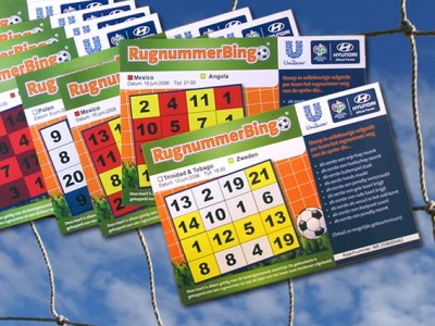 Unilever Rugnummerbingo kaarten